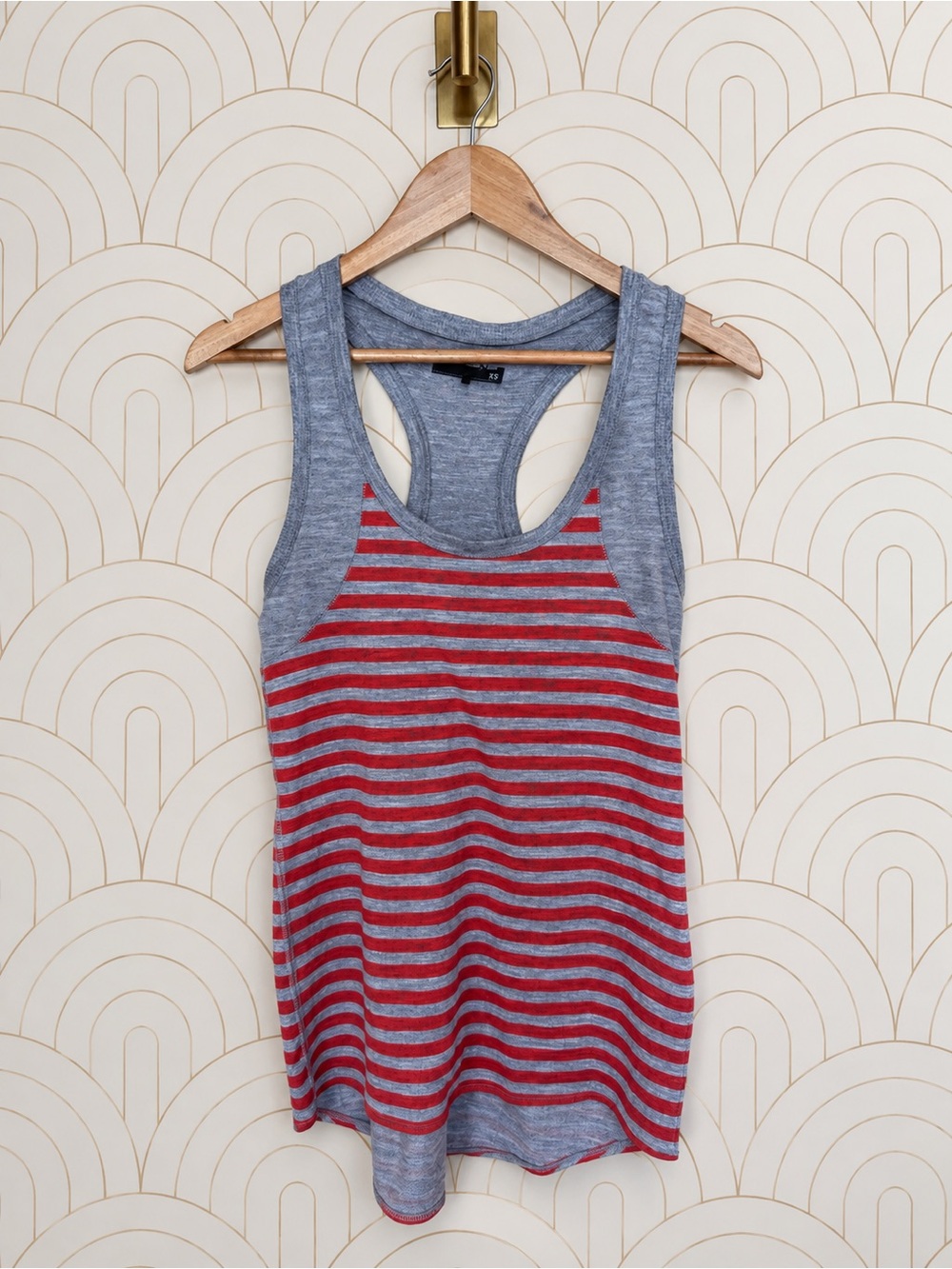 rag & bone Red and Gray Striped Racerback Tank